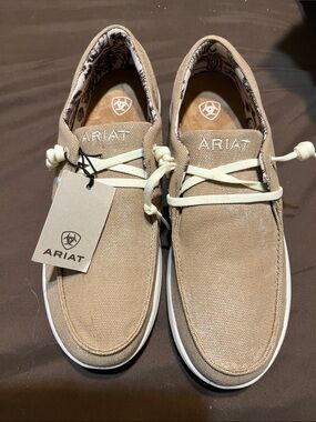 Ariat Woman’s Tan Canvas Casual Slip-On Shoes